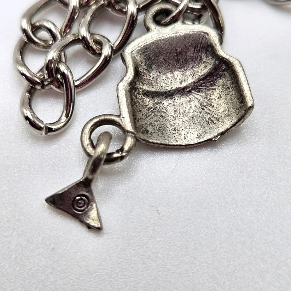 VINTAGE Silver Tone Best Chef Cooking Baking Charm Bracelet Baker